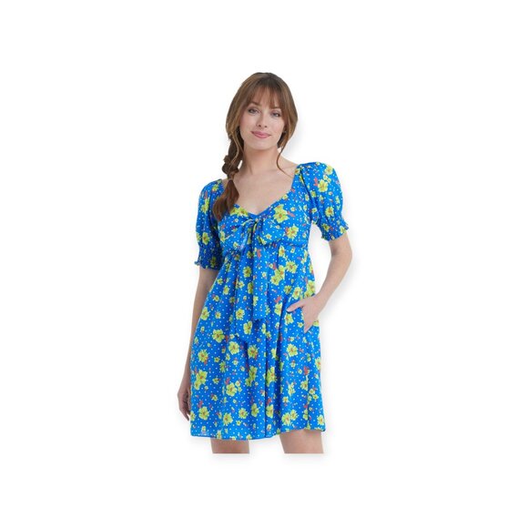 Draper James Blue Mini Dress XS - Polka Dot Floral Style - Picture 16 of 16